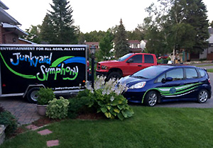 Junkyard Symphony's trailer and car