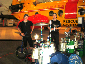 Junkyard Symphony's Recycled Circus at the Museum of Aviation.