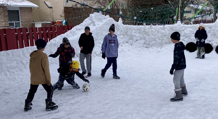 Junkyard Symphony's Snow Soccer at the Groovy Games Getway